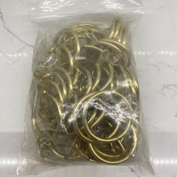 Gold Curtain Rings with Clips - Picture 2 of 2